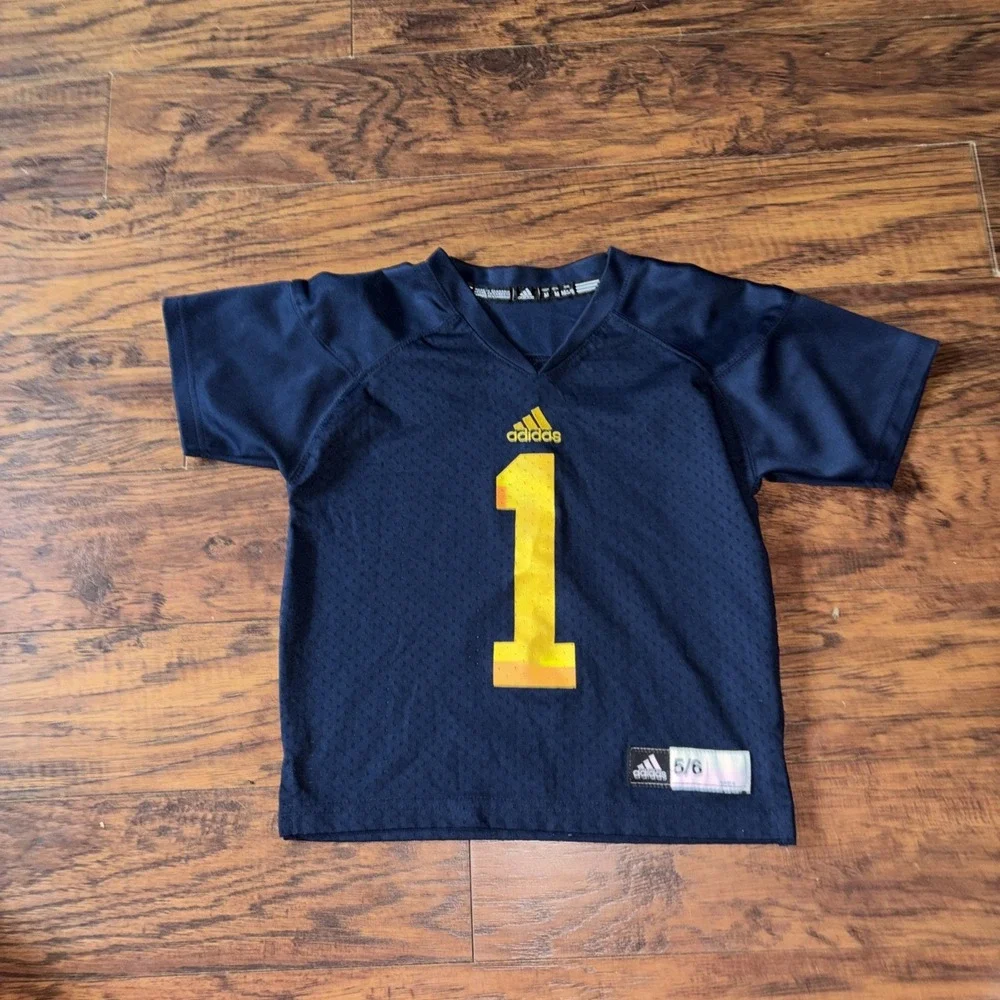 Adidas Michigan Wolverines #1 College Football Jersey Youth 5/6 Blue